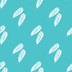 seamless pattern light green blue two small white feathers corporate identity vector