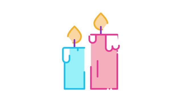 Aroma Candles Icon Animation. color Aroma Candles animated icon on white background