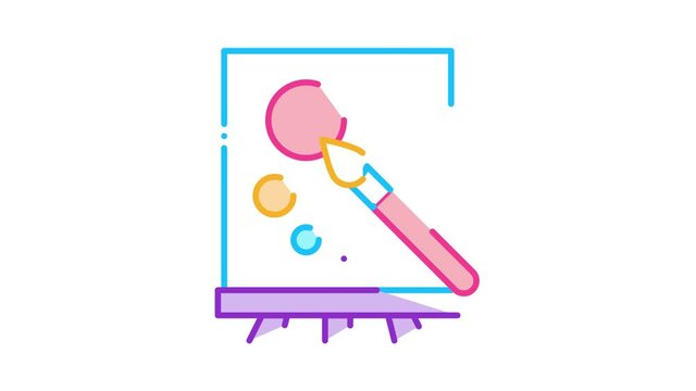 Drawing for Meditation Icon Animation. color Drawing for Meditation animated icon on white background