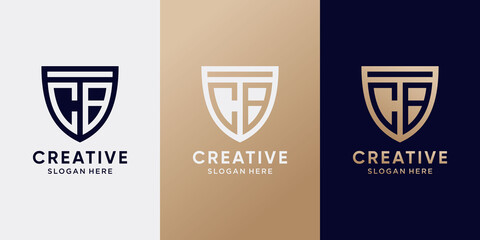 Symbol of shield logo design initial letter CB with creative modern concept. Logo design template for business company and personal
