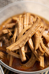 jangjorim, beef boiled down in soy sauce