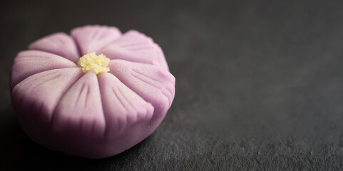 Fototapeta na wymiar Japanese traditional sweets Nerikiri made from bean paste 