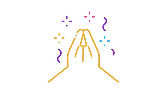 Harmony Hands Icon Animation. color Harmony Hands animated icon on white background