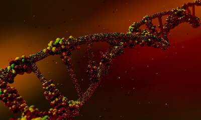 Science images simulate DNA Molecules and atoms or Nucleus. 3D illustration.