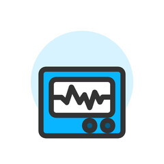 Pulse monitor , Hospital filled outline icon.