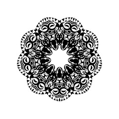 Vintage mandala logo round ornament for design