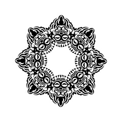 Vintage mandala logo round ornament for design. Isolated on a white background. Vector illustration.