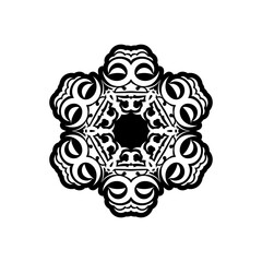 Naklejka premium Indian mandala logo. Circular ornament. Isolated on a white background. Vector illustration.