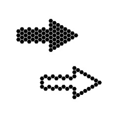 Straight arrow ribbon button. Direction right banner shape. Trend arrow stripe form flat icon. Index location button. Pointer position. simple arrows