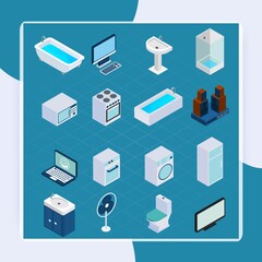 Isometric Household Appliances