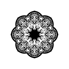 Vintage mandala logo round ornament. Weaving design elements. Yoga logos vector.