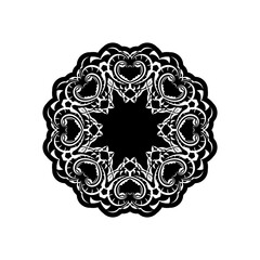 Vintage mandala logo round ornament. Unusual flower shape. Oriental vector, Patterns of anti-stress therapy. Weaving design elements. Yoga logos vector.