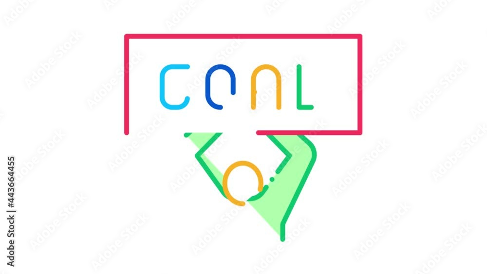 Poster man with animated icon on white background