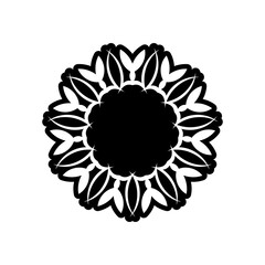 Indian mandala logo. black and white logo. Oriental vector, Patterns of anti-stress therapy. Weaving design elements. Yoga logos vector.