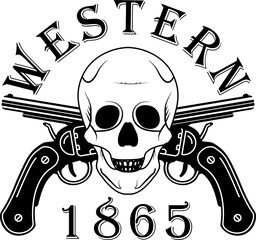 Gun and cowboys of the Wild West