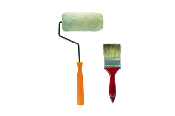 painted equipment on a white background
