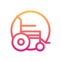 Wheelchair , Hospital gradient icon.