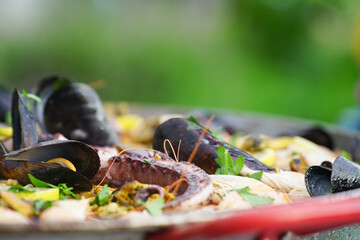 paella. photo during the day in Vama Veche, Romania.