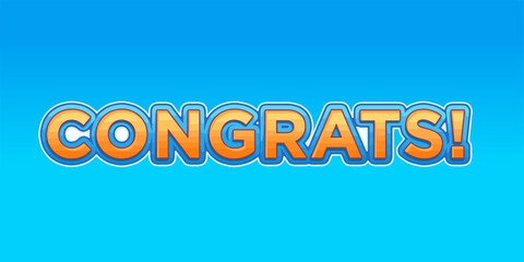 Congrats lettering typography. Drawn art sign. Motivational text. For logotype, badge, icon, card, postcard, logo, banner, tag. Isolated on white background. Eps 10