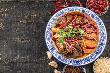 Chinese food: Duck Blood in Chili Sauce