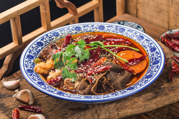 Chinese food: Duck Blood in Chili Sauce