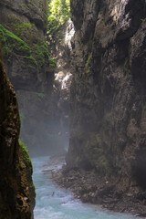 The "Partnachklamm" near Garmisch-Partenkirchen. It is a 700 metre long gorge in the Reintal in Bavaria.