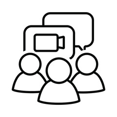 Video conference icon vector set. Video Call illustration sign collection. online training symbol or logo.