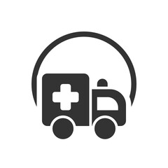 Ambulance car , Hospital solid icon.