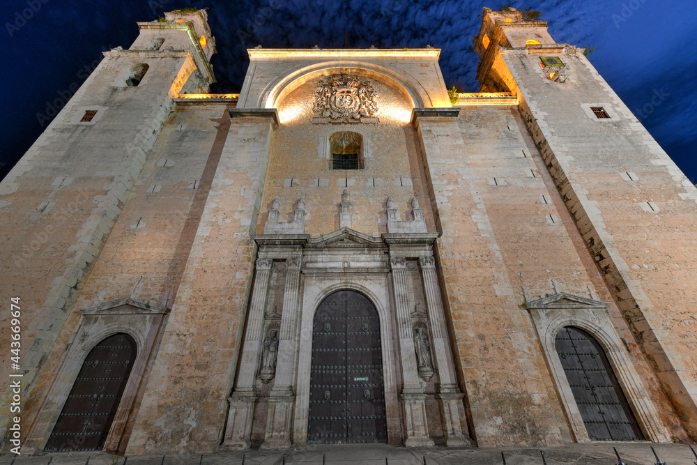 Poster san ildefonso cathedral of merida - merida, mexico