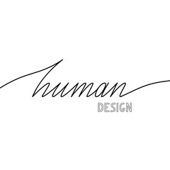 Human design lettering. Vector isolated illustration