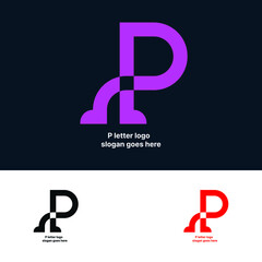 Minimal unique type P letter logo. P font logo. P icon.