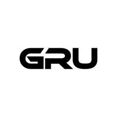 GRU letter logo design with white background in illustrator, vector logo modern alphabet font overlap style. calligraphy designs for logo, Poster, Invitation, etc.