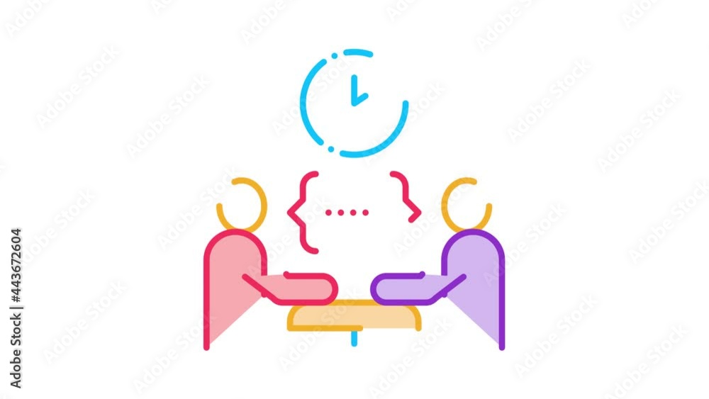Poster lengthy discussion of the problem icon animation. color lengthy discussion of the problem animated i
