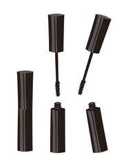 Hand Drawn Cartoon Fashion Illustration Makeup Tools. Vector Set Drawing Beauty Products. Art Work Collection Decorative Cosmetics