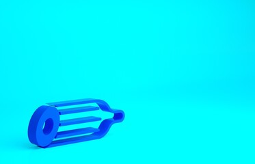 Blue Fresh cucumber icon isolated on blue background. Minimalism concept. 3d illustration 3D render