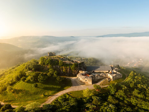 Castle of sirok in Matra Mountains Hungary. Amazing historical fort was built in 12 th century. This place was  part of the Hungarian history. It was more owner and more war here.