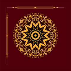 Monochrome ethnic mandala design. Anti-stress colouring page for illustration