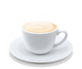 Fototapeta premium カフェオレ 飲み物 イラスト リアル ホット 湯気