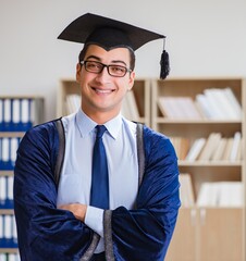 Young man graduating from university