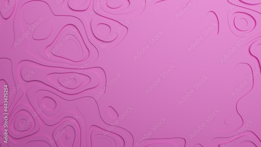 Poster abstract pink background 3d illustration. minimalistic wavy abstract patterns