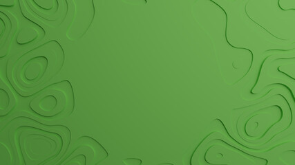 Abstract green background 3d illustration. Minimalistic wavy abstract patterns