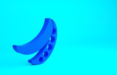 Blue Green peas icon isolated on blue background. Minimalism concept. 3d illustration 3D render