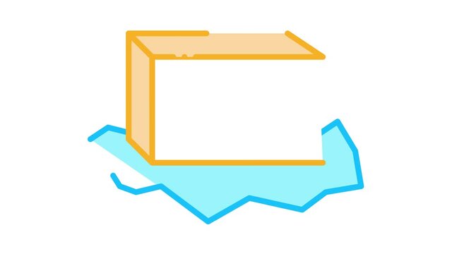 unpacked butter Icon Animation. color unpacked butter animated icon on white background