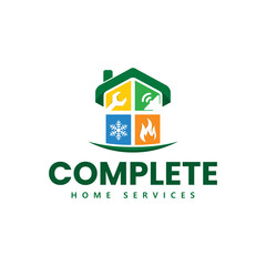 home services logo design vector illustration