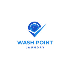 point laundry logo design illustration