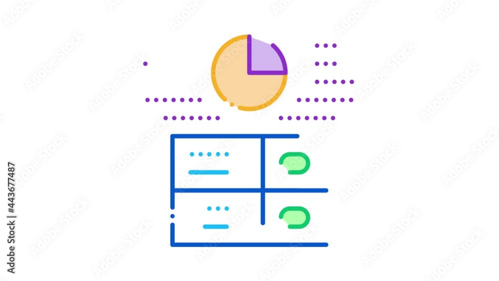 Poster long data storage icon animation. color long data storage animated icon on white background
