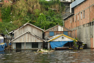 Fototapeta na wymiar historic flood of the rio negro in the Amazon basin