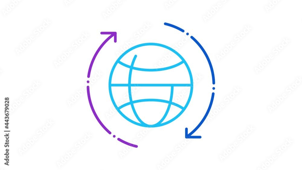 Poster world internet network icon animation. color world internet network animated icon on white backgroun