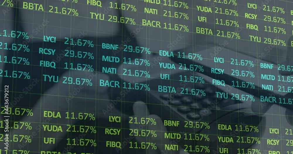 Poster animation of financial data processing over payment terminal