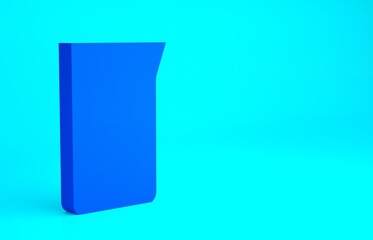 Blue Laboratory glassware or beaker icon isolated on blue background. Minimalism concept. 3d illustration 3D render